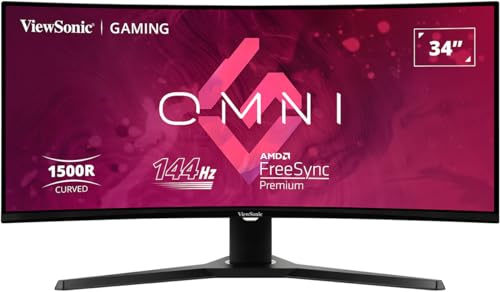 ViewSonic VX3418-2KPC 34インチ湾曲モニター VX3418-2KPC 34型 21:9 144Hz Ultrawide QHD 曲面型ウルトラ